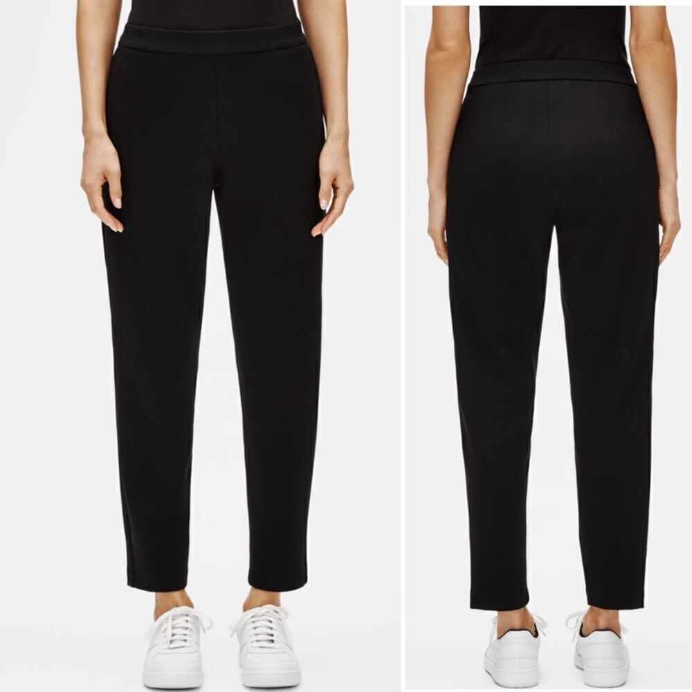 EILEEN FISHER Black Flex Tencel Ponte Pull On Pant-SP